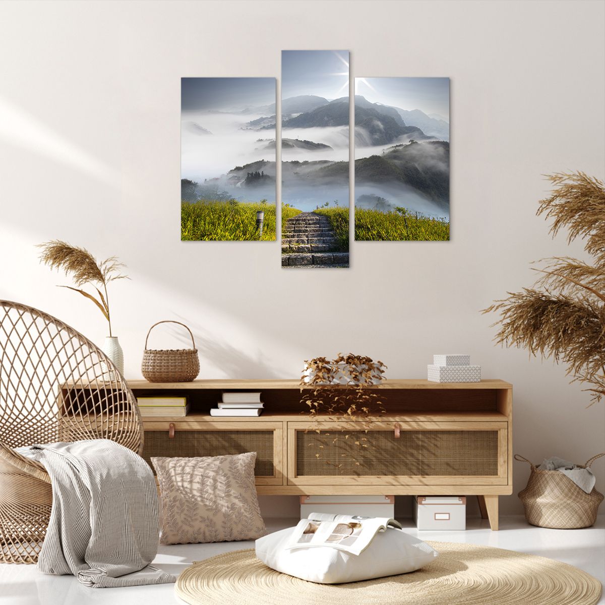 Obraz Na Płótnie - Góry Droga Mgła - 95X80 Cm - Cb95X80-2478