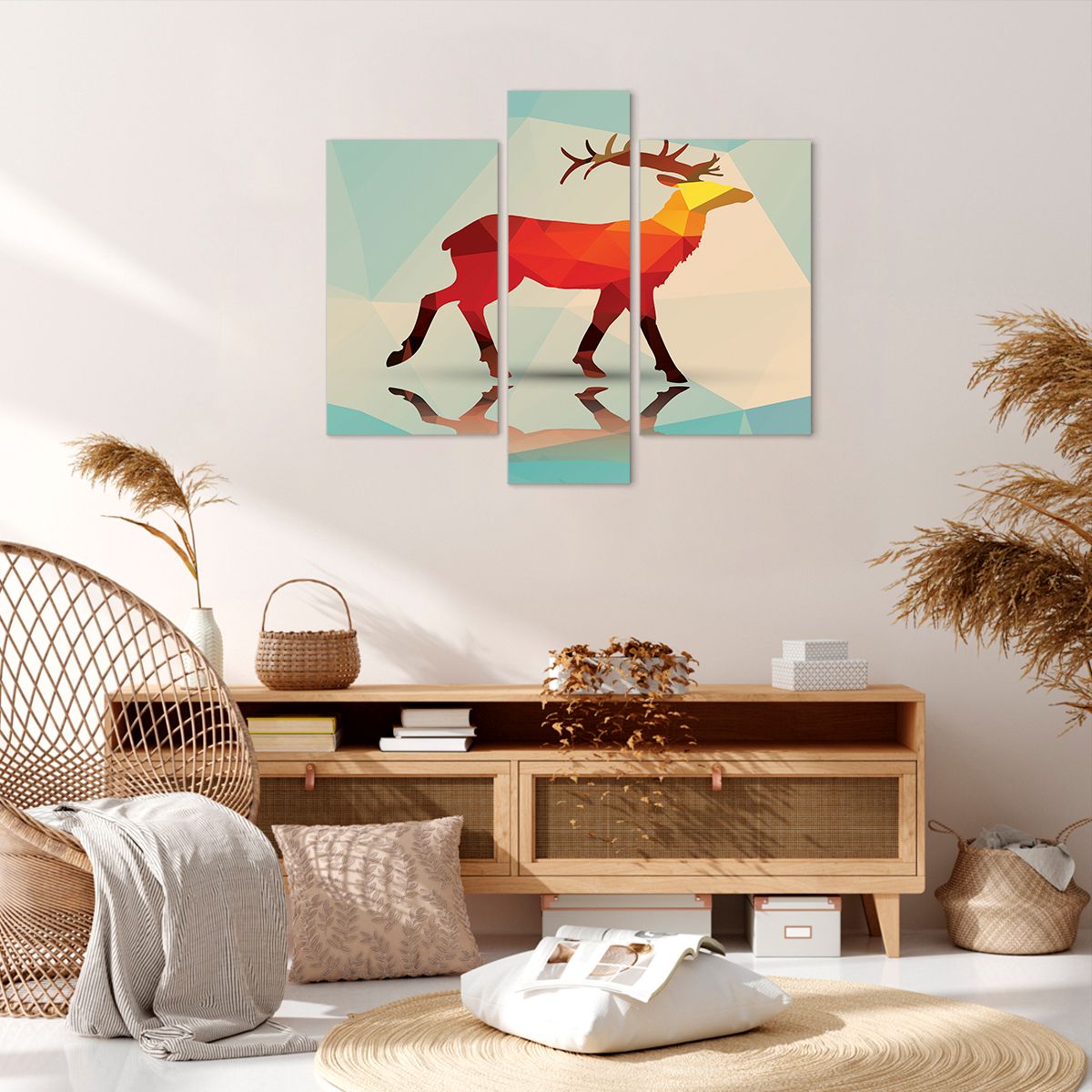 Obraz Na Płótnie - Jeleń Rysunek - 95X80 Cm - Cb95X80-2811