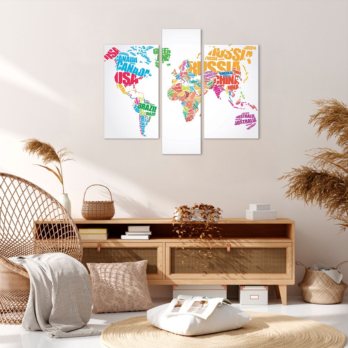Obraz Na Płótnie - Mapa Kontynent - 95X80 Cm - Cb95X80-2860