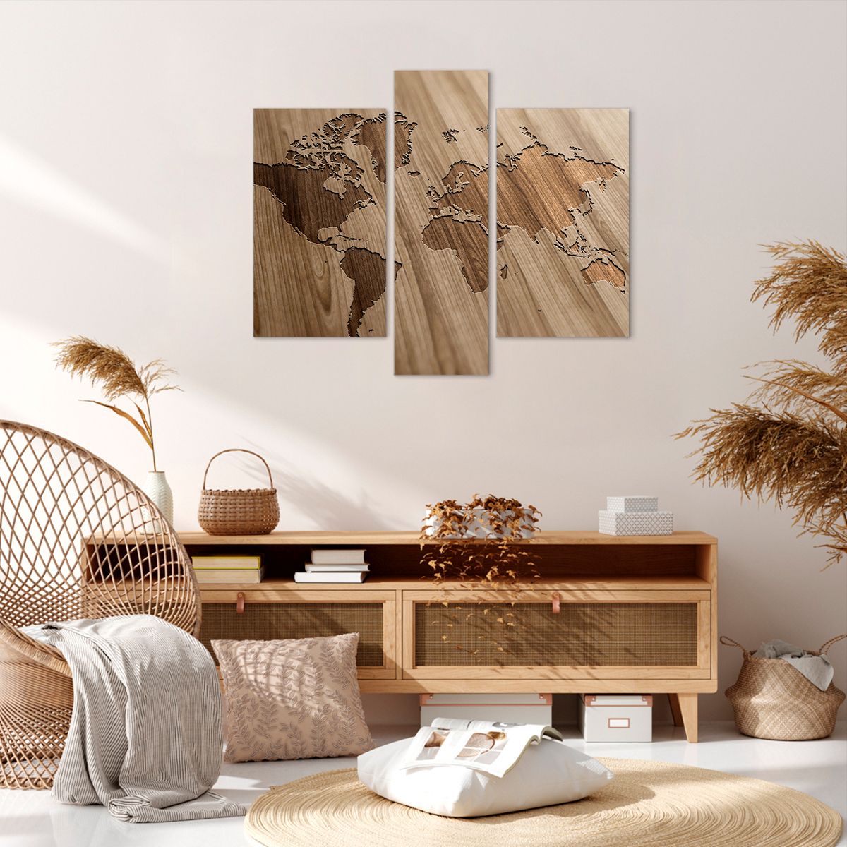 Obraz Na Płótnie - Mapa Kontynent - 95X80 Cm - Cb95X80-3042
