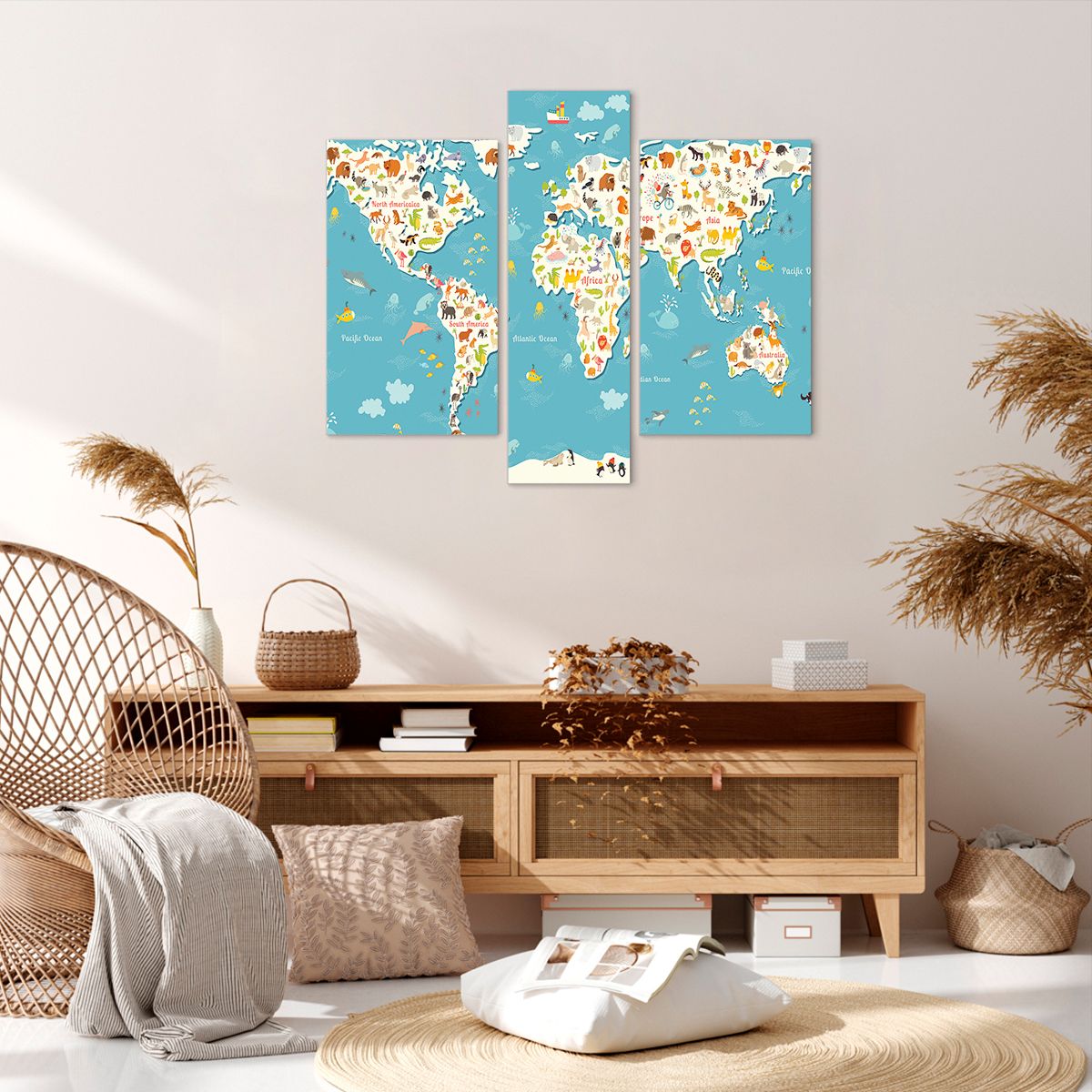 Obraz Na Płótnie - Mapa Kontynent - 95X80 Cm - Cb95X80-3106