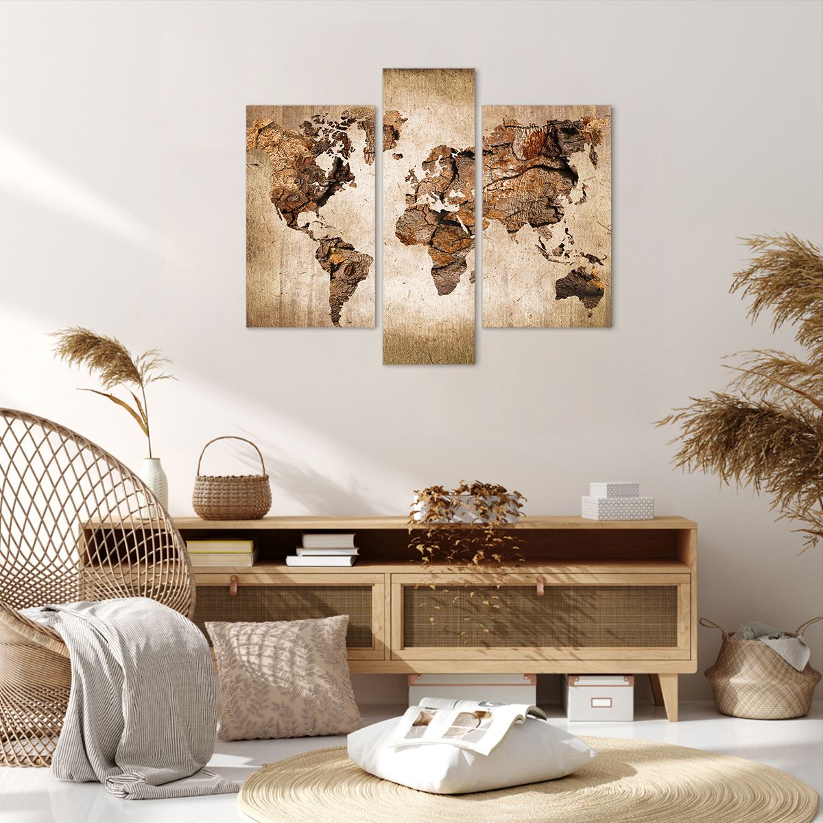 Obraz Na Płótnie - Mapa Kontynenty - 95X80 Cm - Cb95X80-3590