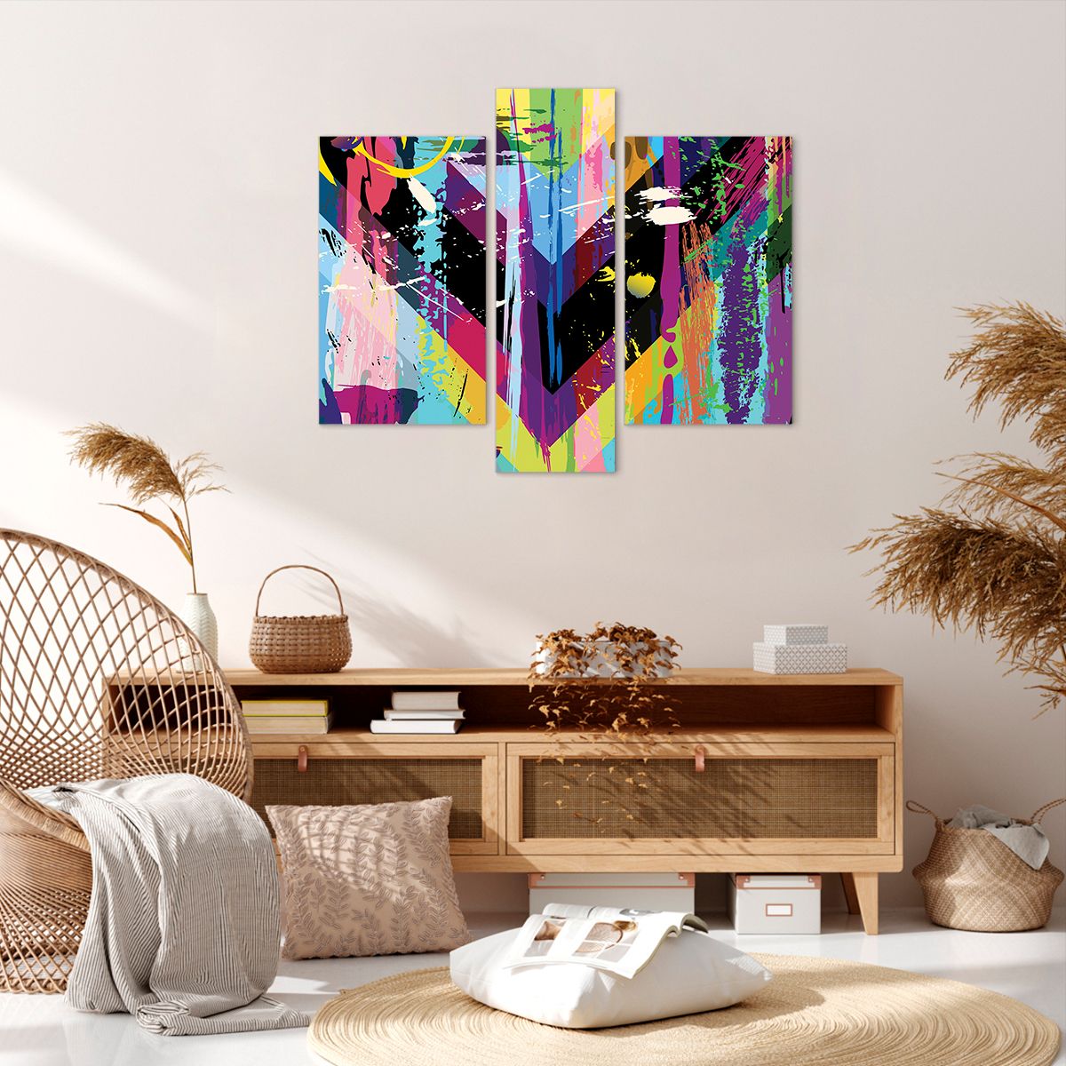 Obraz Na Płótnie - Kompozycja Kolory - 95X80 Cm - Cb95X80-3604