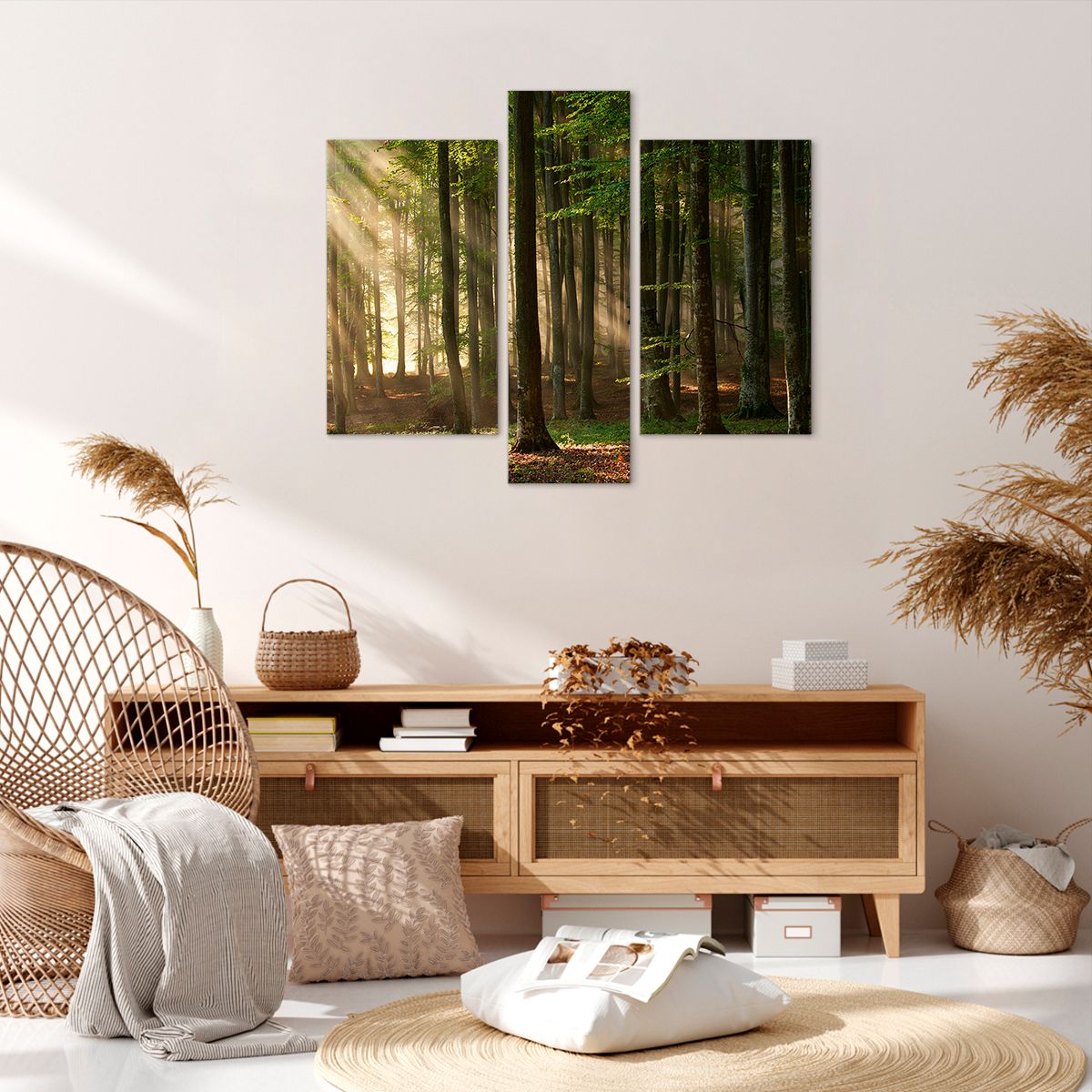 Obraz Na Płótnie - Las Drzewa Chrust  - 95X80 Cm - Cb95X80-3628