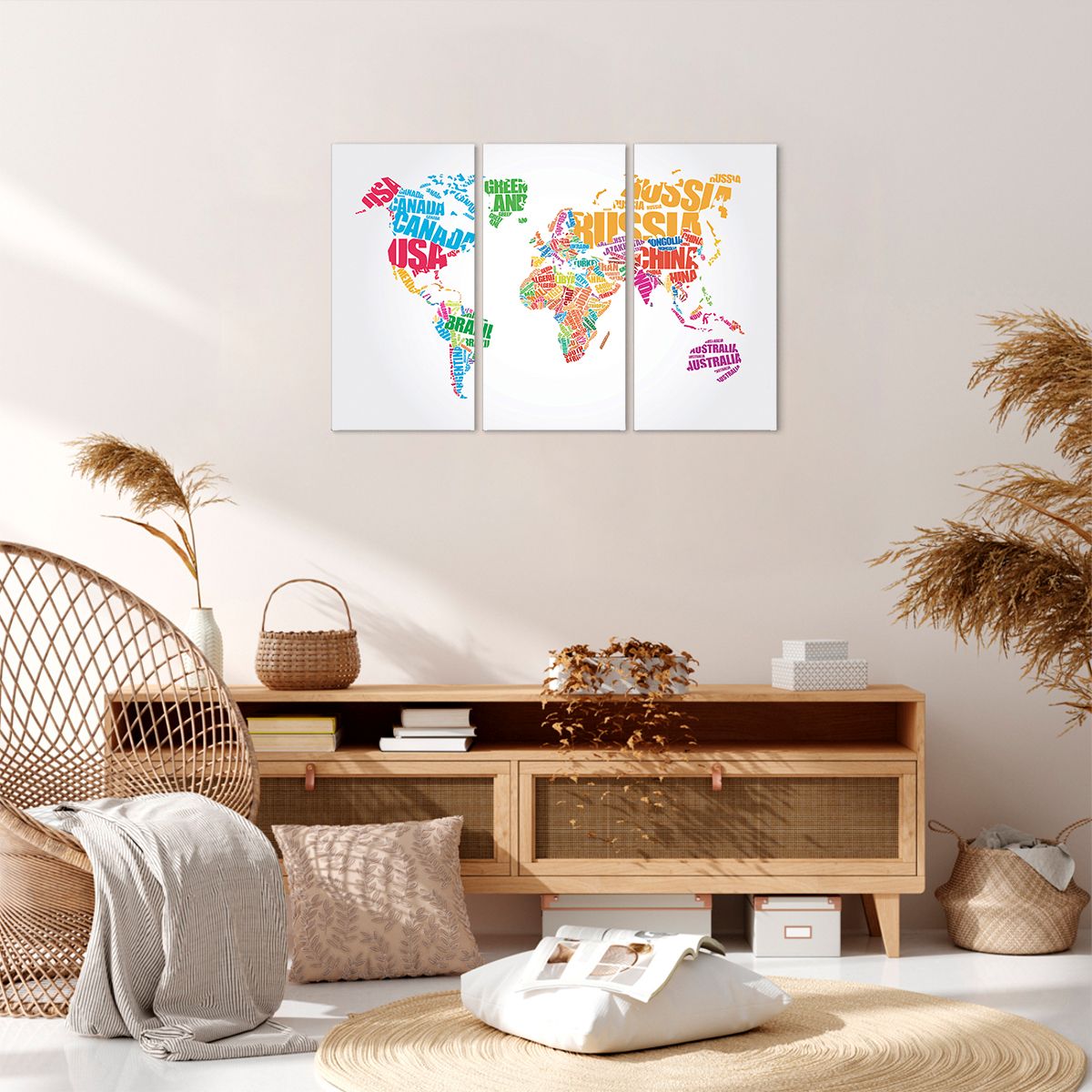 Obraz Na Płótnie - Mapa Kontynent - 105X70 Cm - Ce105X70-2860