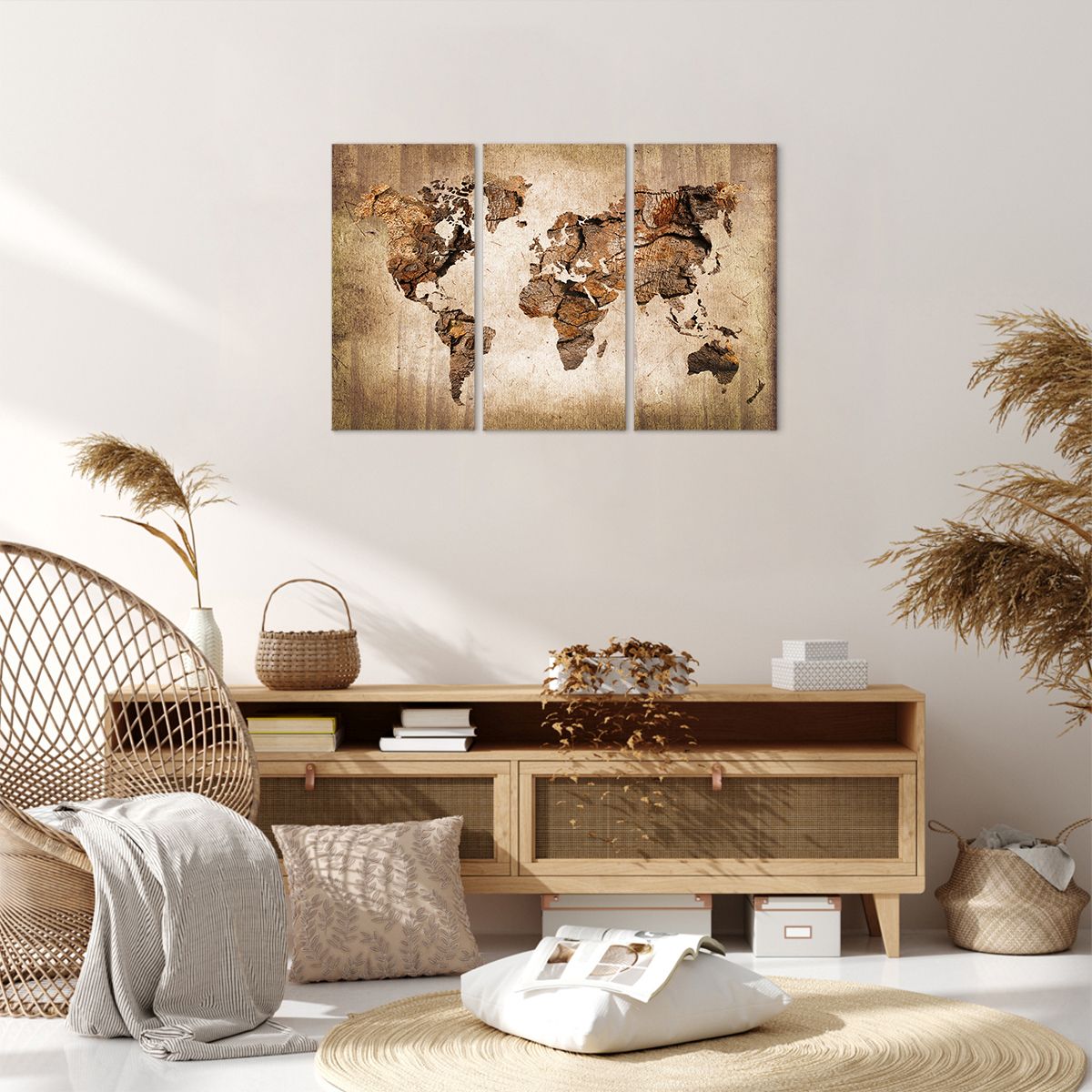 Obraz Na Płótnie - Mapa Kontynenty - 105X70 Cm - Ce105X70-3590