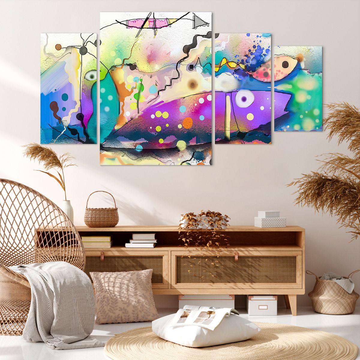 Obraz Na Płótnie - Ryby Pastele  - 160X90 Cm - Dl160X90-4096
