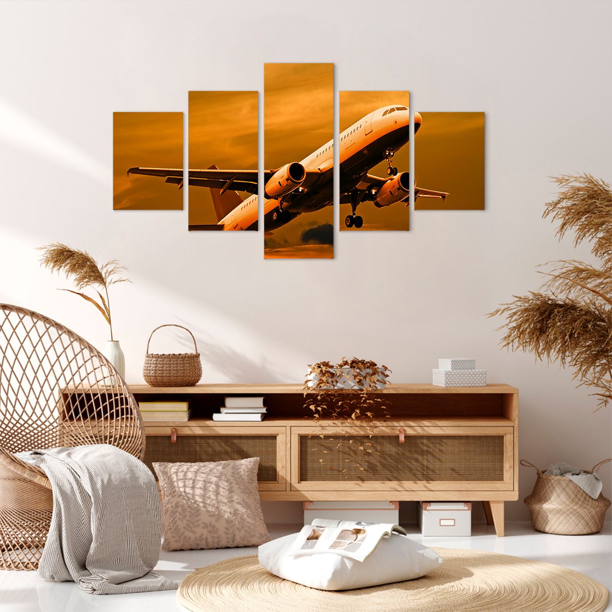 Obraz Na Płótnie - Samolot Start - 125X70 Cm - Ea125X70-0368
