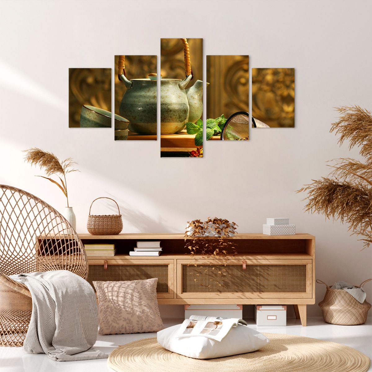 Obraz Na Płótnie - Imbryk Herbata - 125X70 Cm - Ea125X70-2628