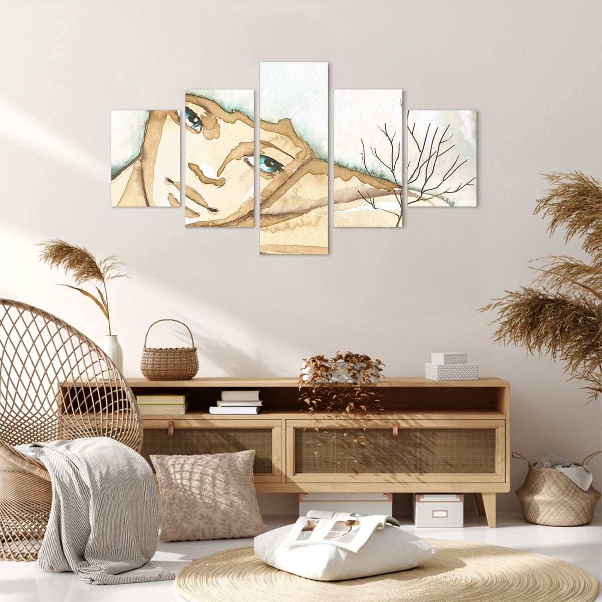 Obraz Na Płótnie - Kobieta Rysunek - 125X70 Cm - Ea125X70-3175