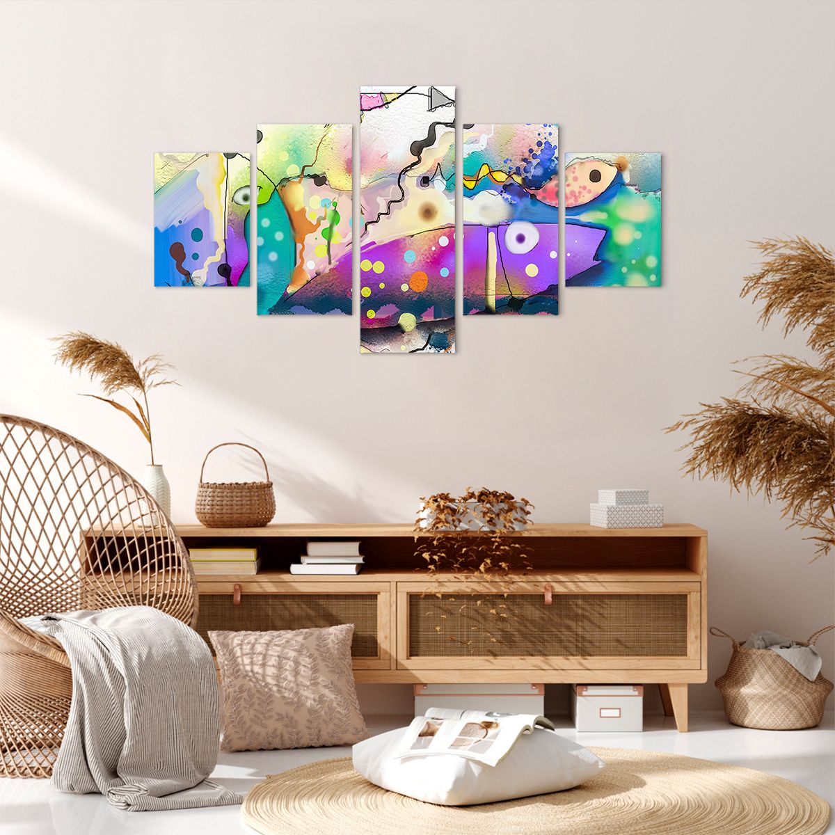 Obraz Na Płótnie - Ryby Pastele  - 125X70 Cm - Ea125X70-4096