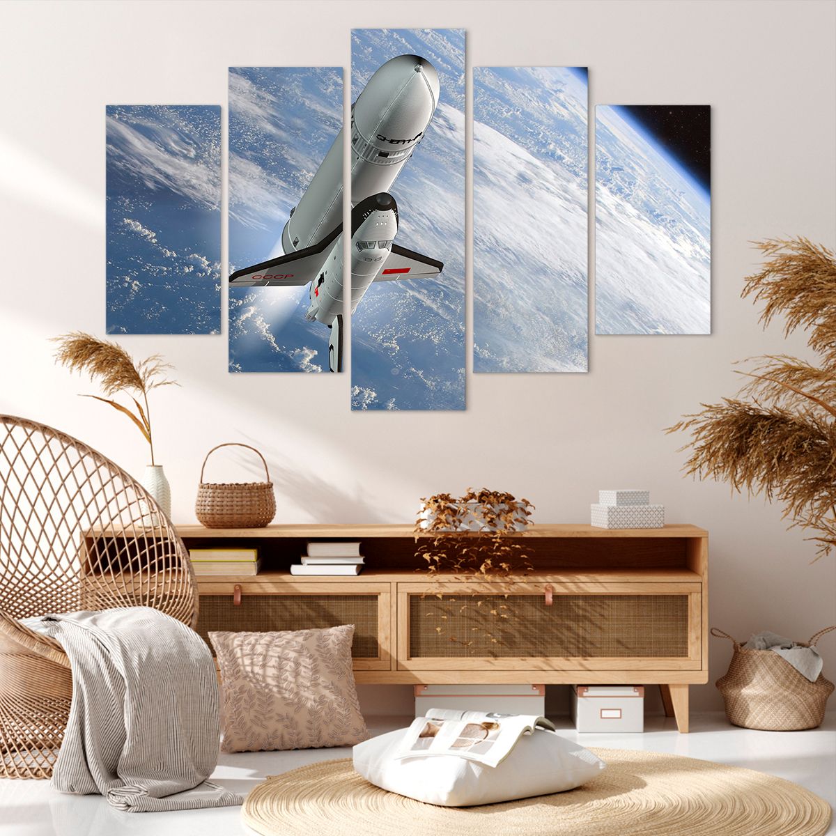 Obraz Na Płótnie - Sputnik Orbita - 150X100 Cm - Ea150X100-0496