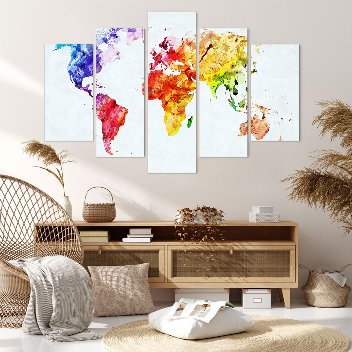 Obraz Na Płótnie - Mapa Kontynent - 150X100 Cm - Ea150X100-2799