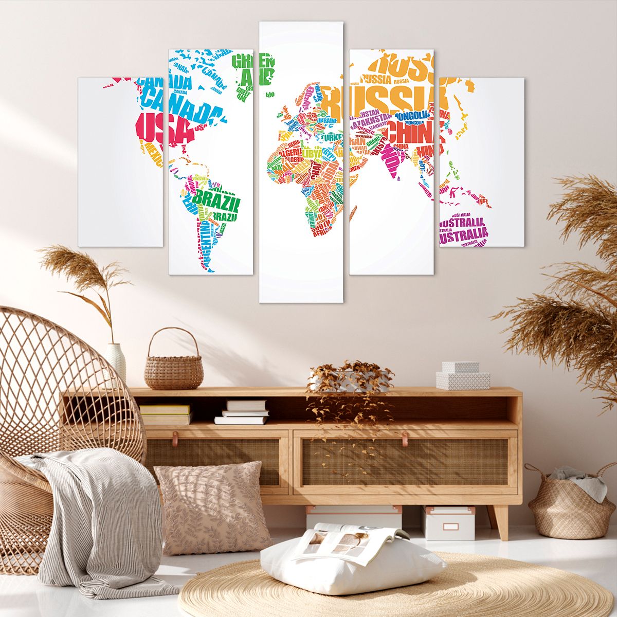 Obraz Na Płótnie - Mapa Kontynent - 150X100 Cm - Ea150X100-2860