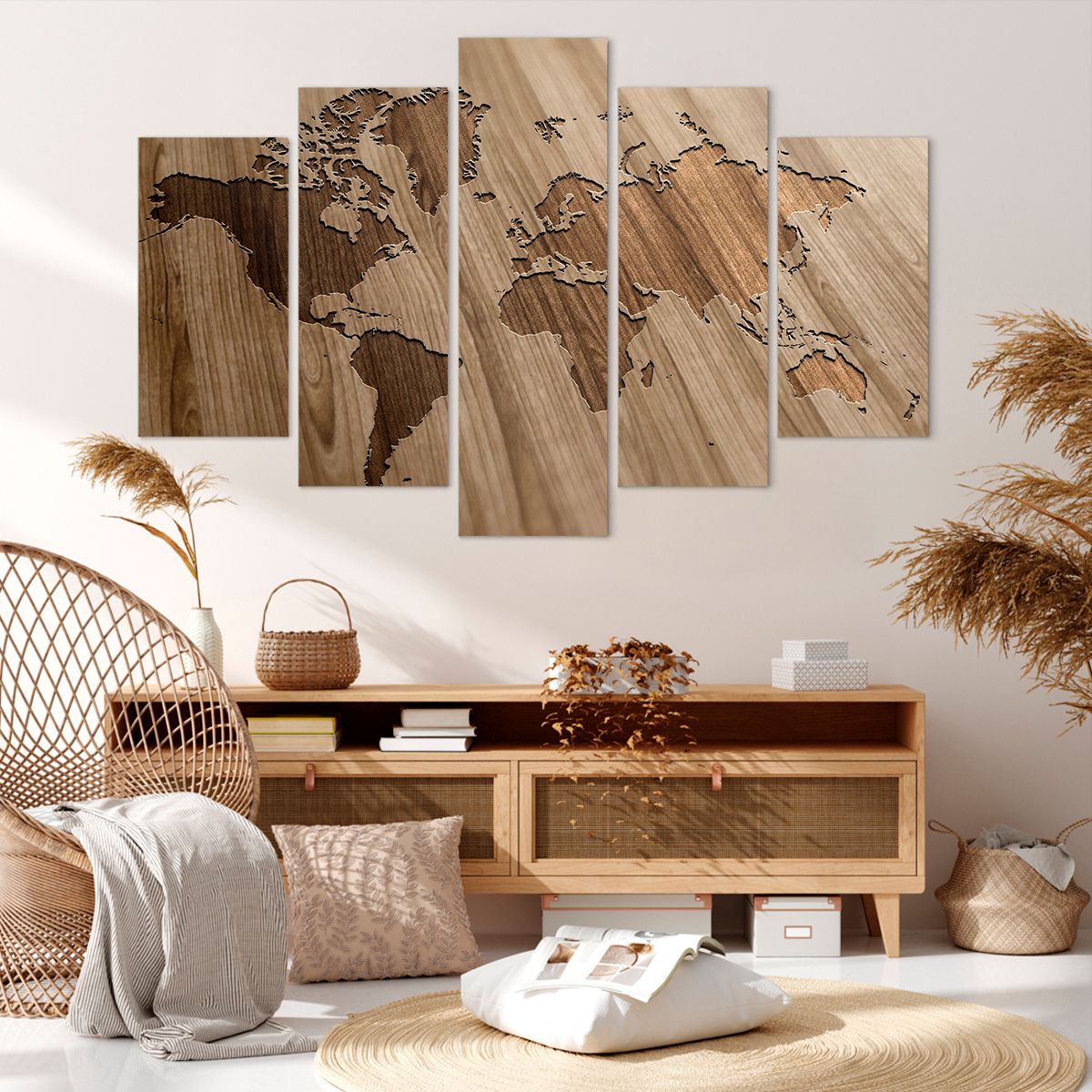 Obraz Na Płótnie - Mapa Kontynent - 150X100 Cm - Ea150X100-3042