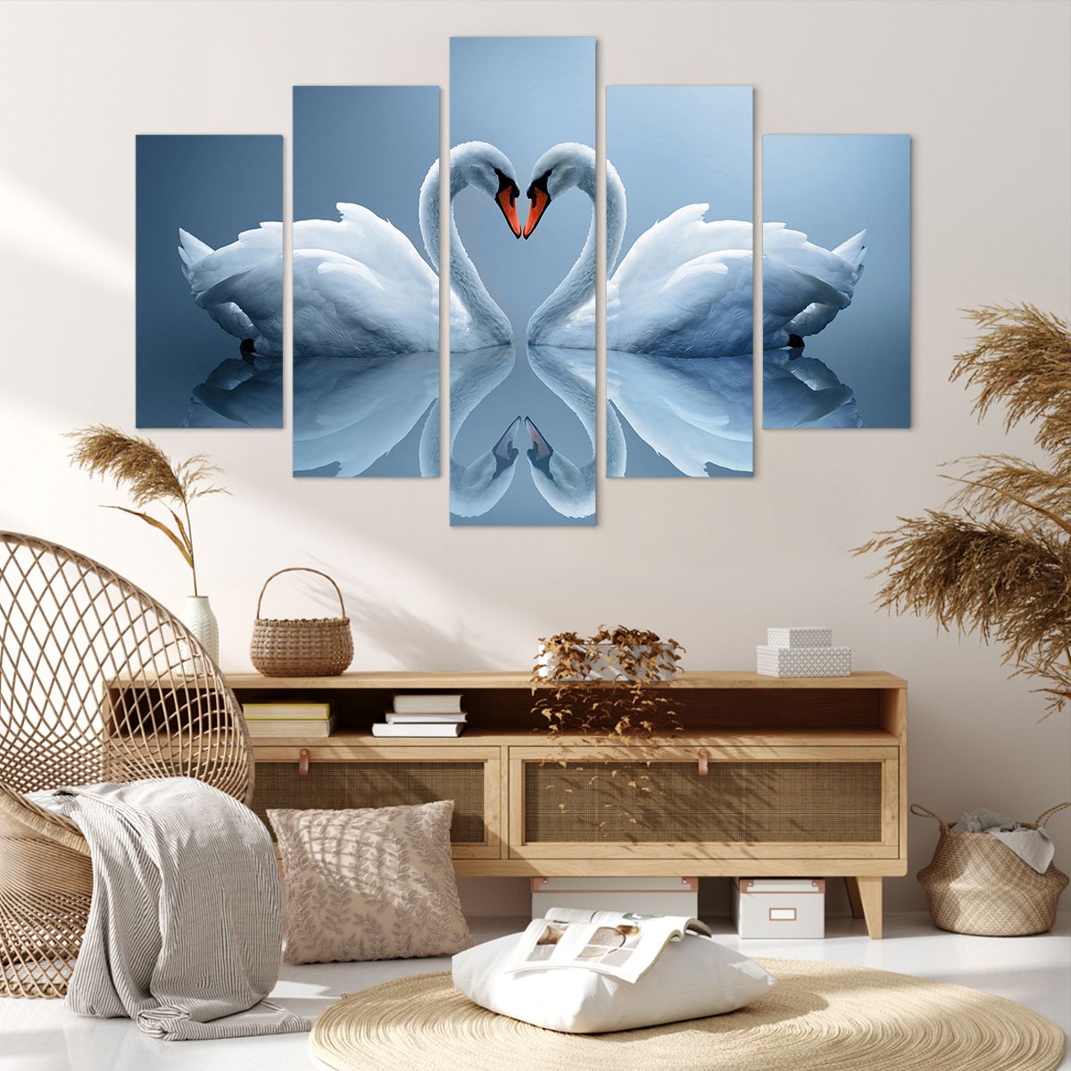 Obraz Na Płótnie - Łabędzie Serce - 150X100 Cm - Ea150X100-3541