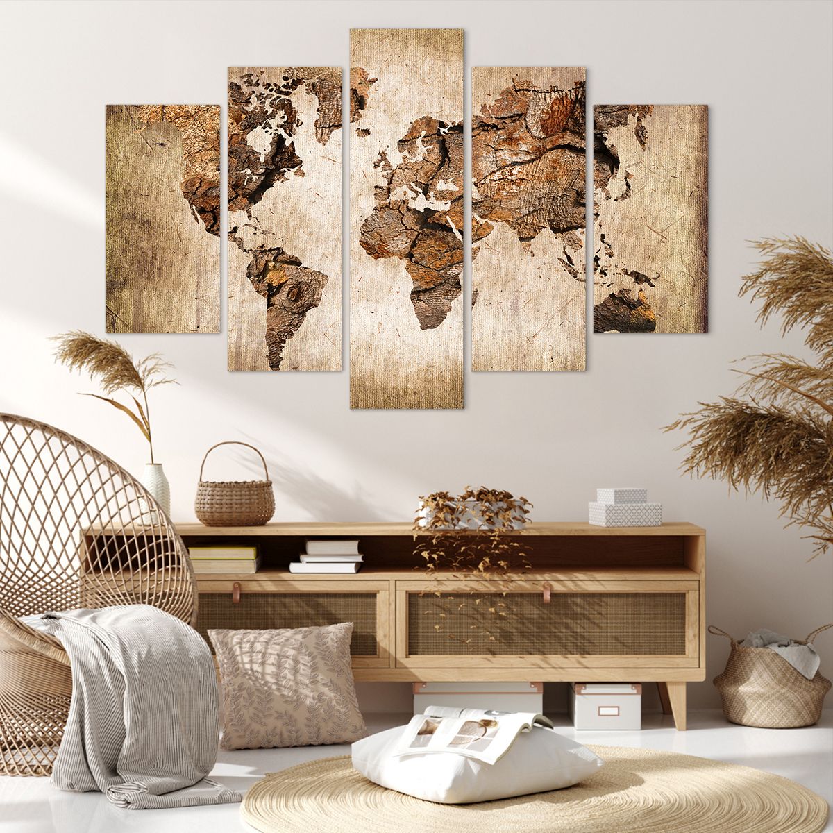 Obraz Na Płótnie - Mapa Kontynenty - 150X100 Cm - Ea150X100-3590