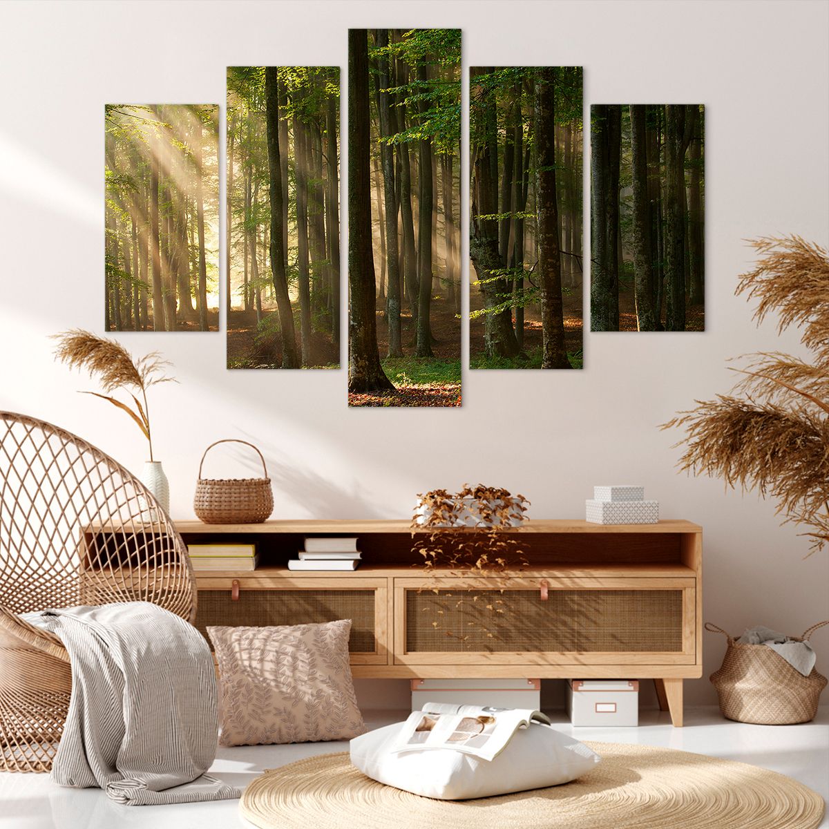 Obraz Na Płótnie - Las Drzewa Chrust - 150X100 Cm - Ea150X100-3628