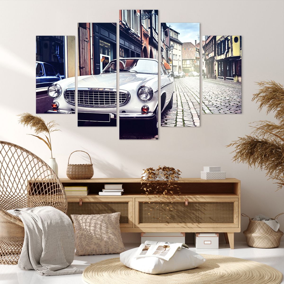 Obraz Na Płótnie - Samochód Uliczka - 150X100 Cm - Ea150X100-3677