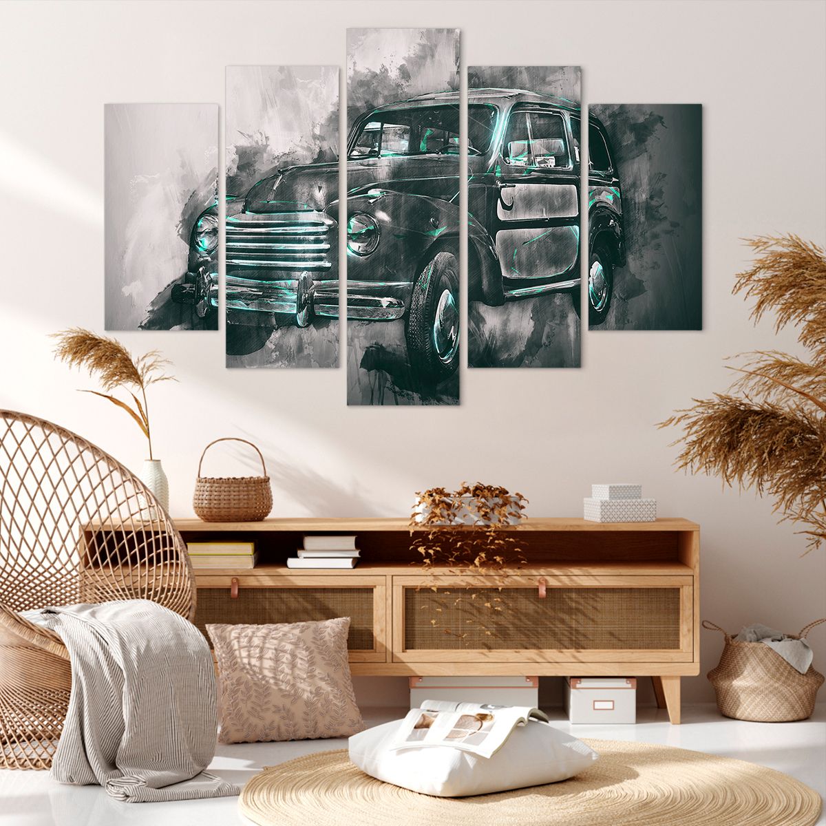 Obraz Na Płótnie - Samochód Retro  - 150X100 Cm - Ea150X100-3834