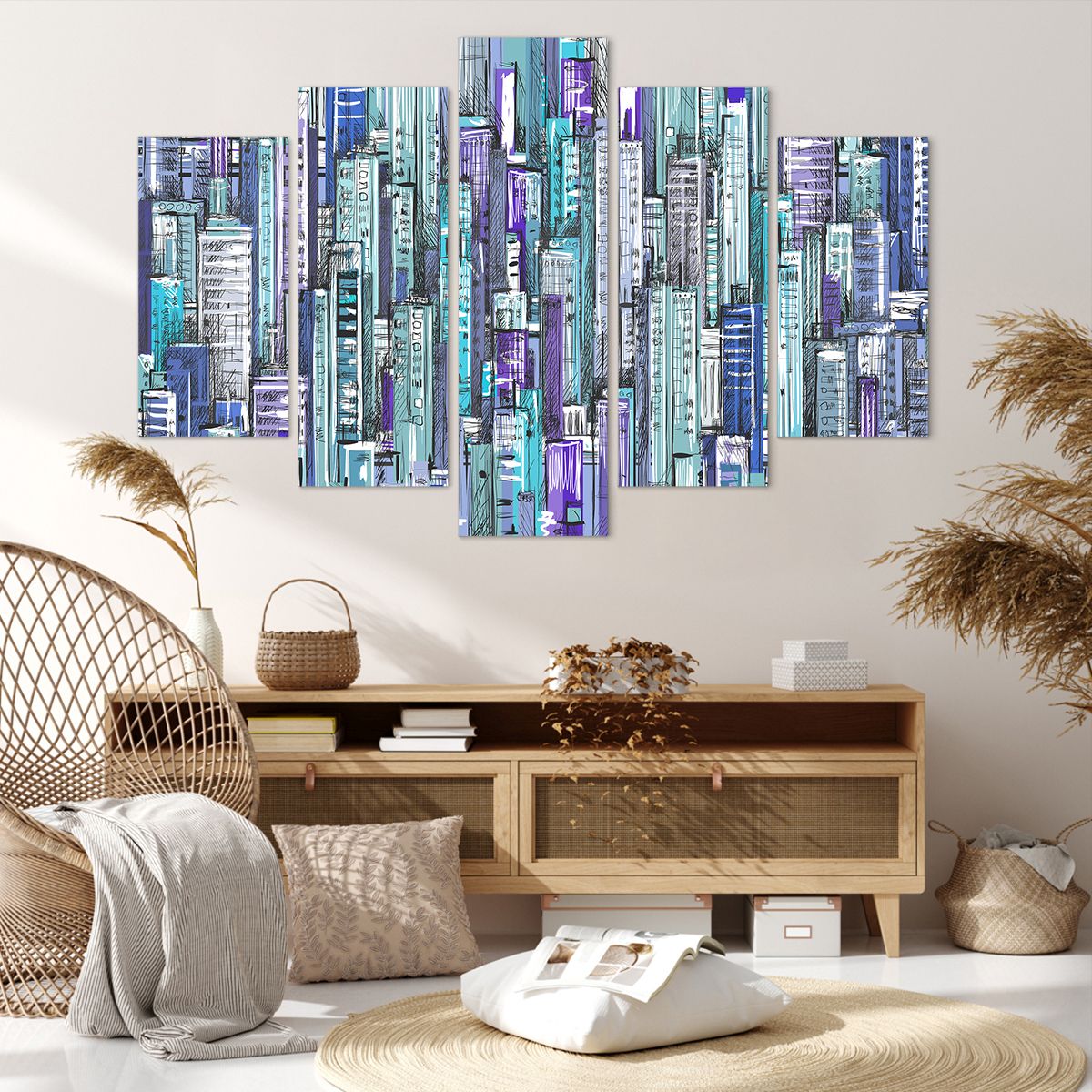 Obraz Na Płótnie - Drapacze Chmur - 150X100 Cm - Ea150X100-3857