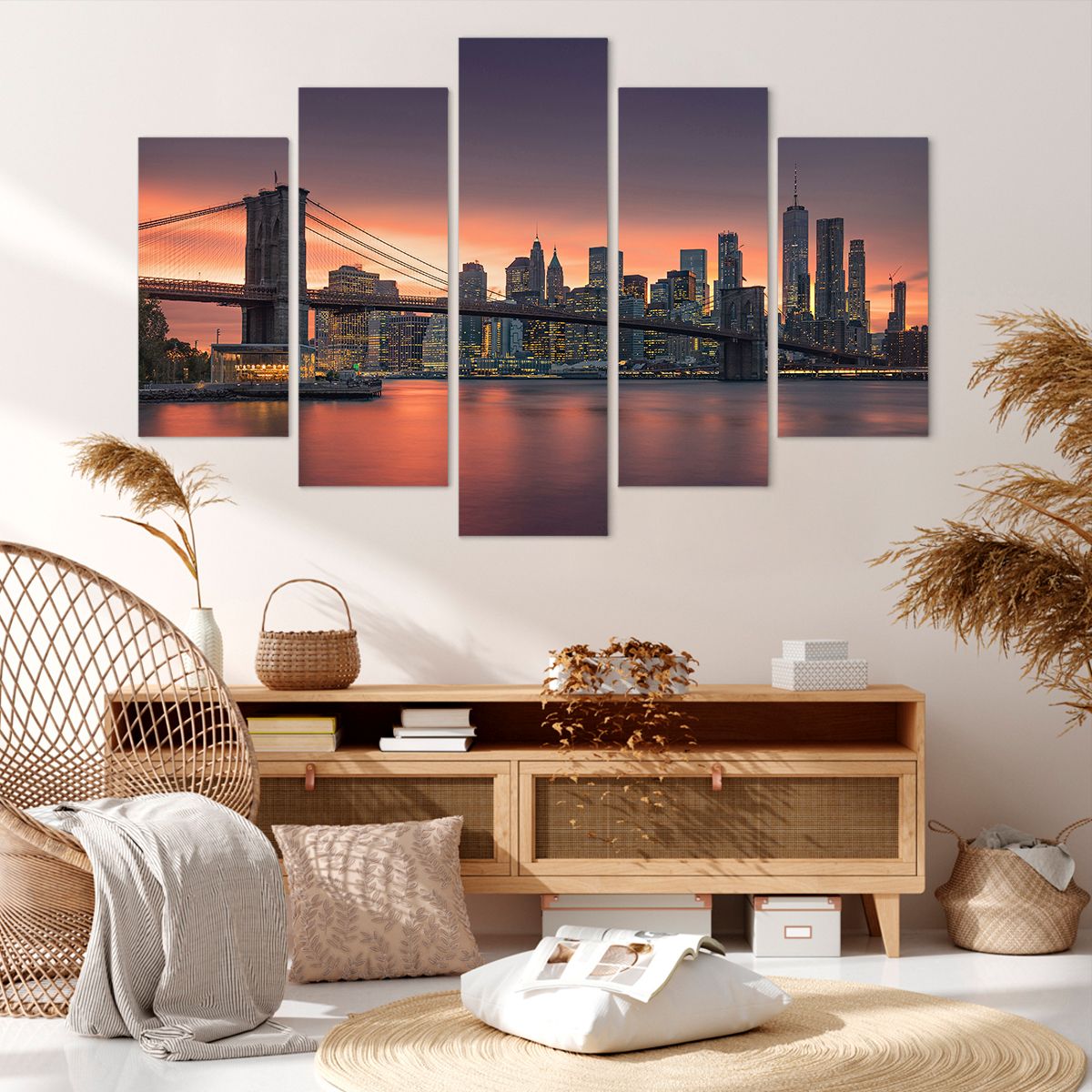 Obraz Na Płótnie - Most Brooklin Ny - 150X100 Cm - Ea150X100-4048
