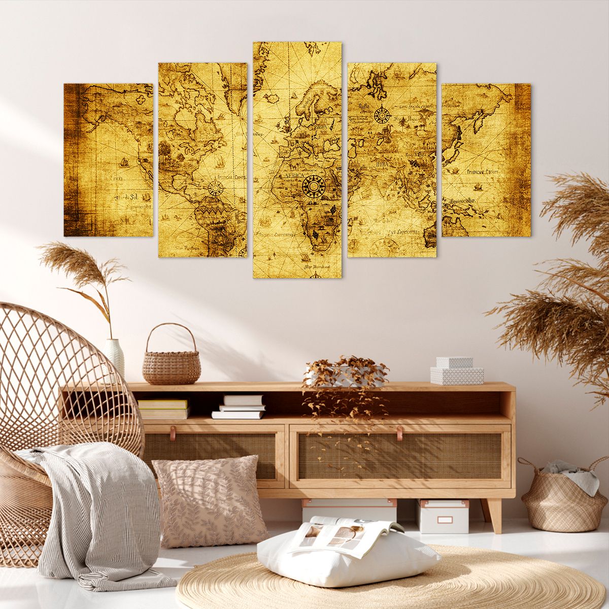 Obraz Na Płótnie - Mapa Świata - 160X85 Cm - Ea160X85-0127