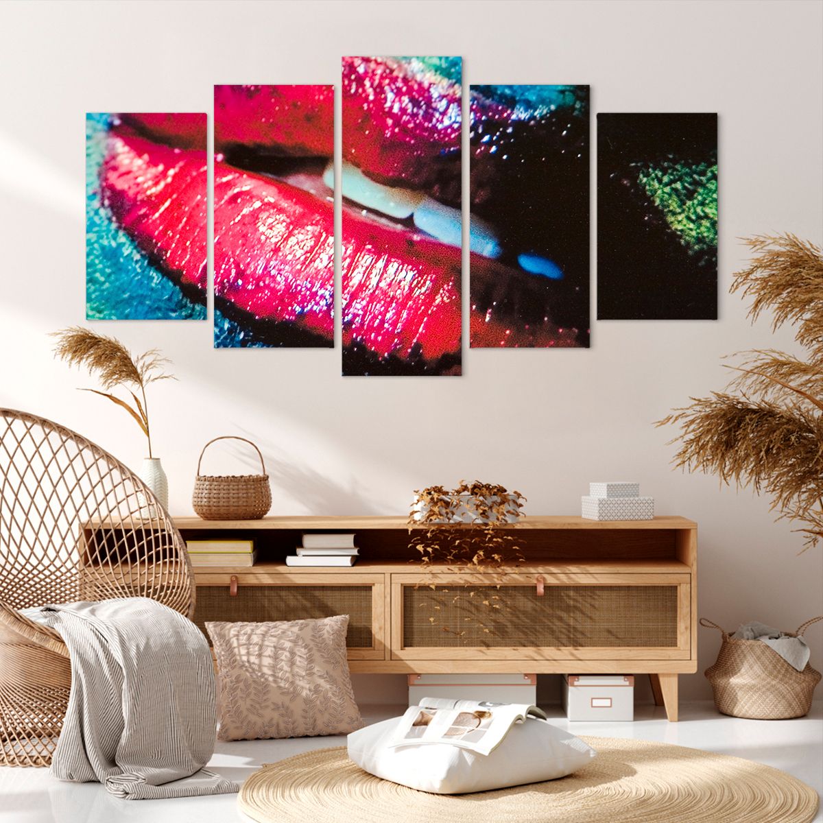 Obraz Na Płótnie - Kobieta Usta  - 160X85 Cm - Ea160X85-0231