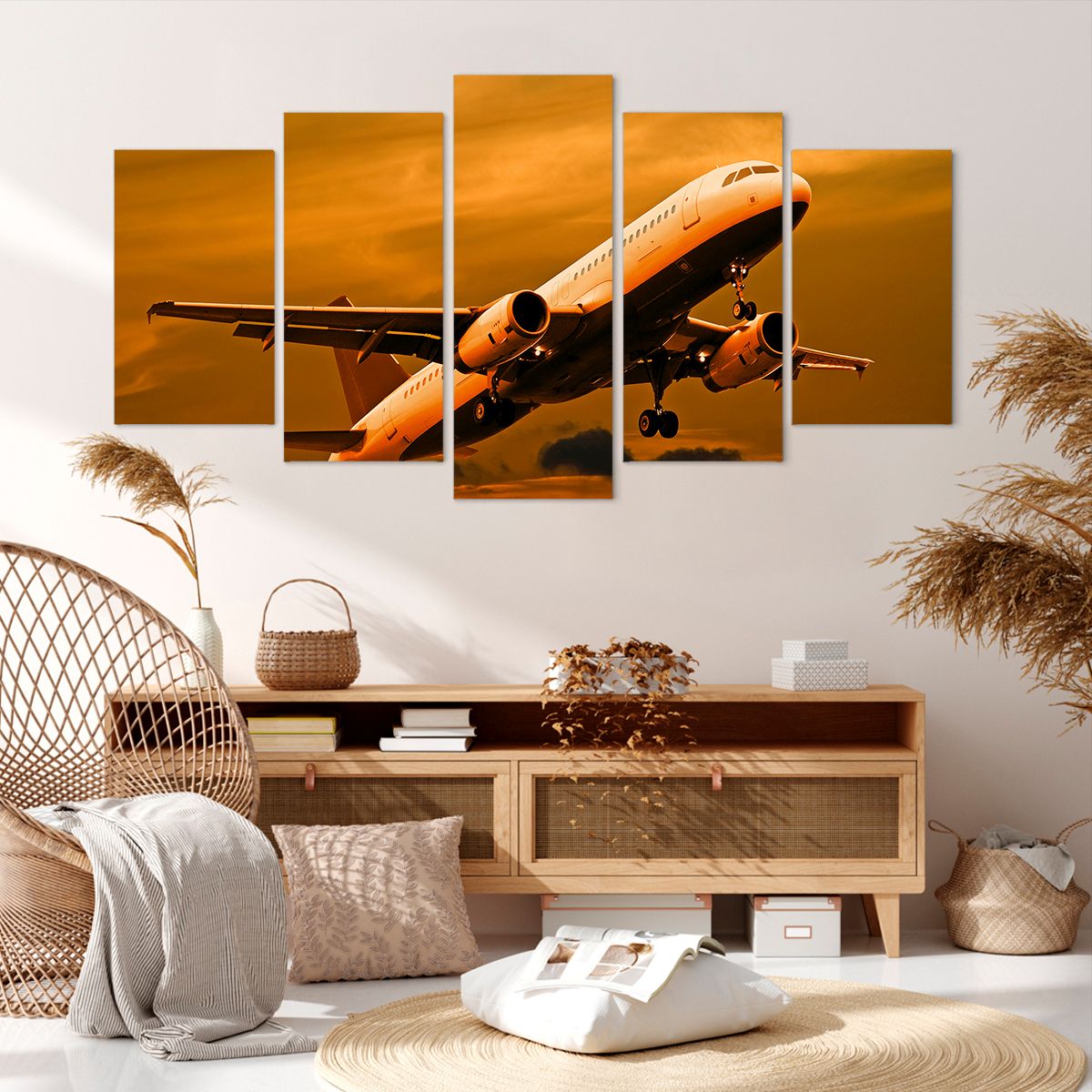 Obraz Na Płótnie - Samolot Start - 160X85 Cm - Ea160X85-0368