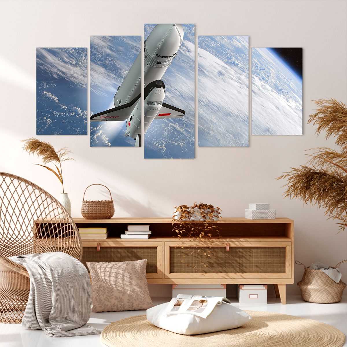 Obraz Na Płótnie - Sputnik Orbita - 160X85 Cm - Ea160X85-0496