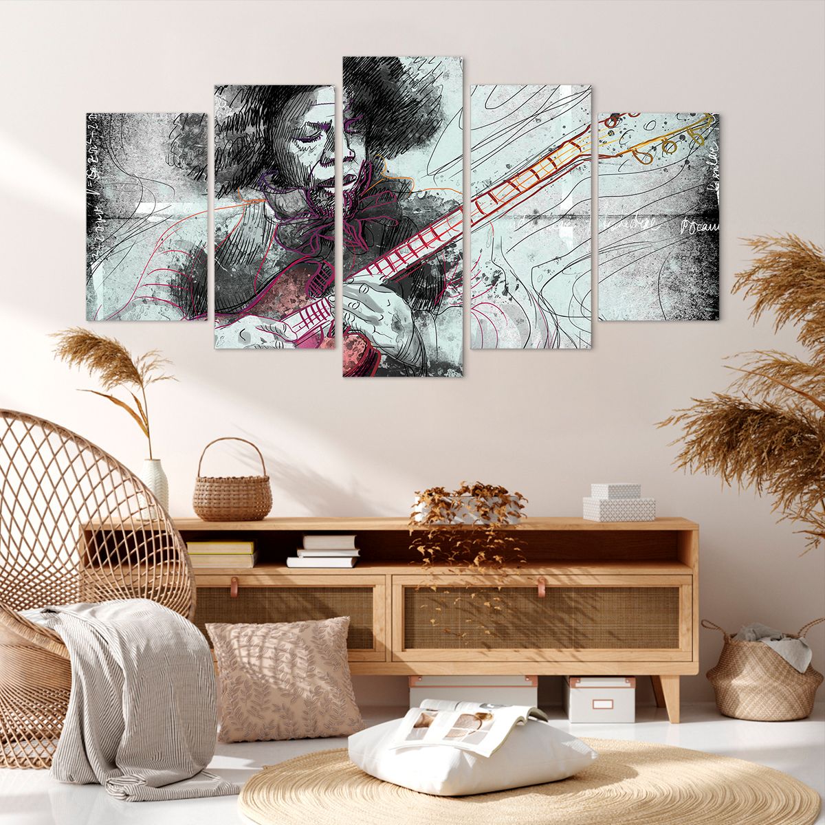 Obraz Na Płótnie - Gitara Muzyka  - 160X85 Cm - Ea160X85-2559