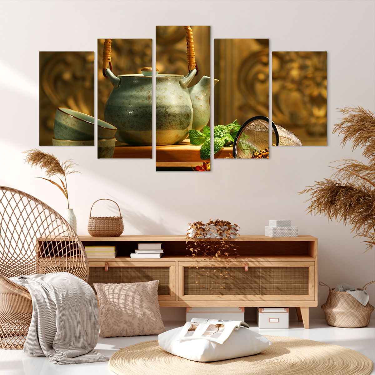 Obraz Na Płótnie - Imbryk Herbata - 160X85 Cm - Ea160X85-2628