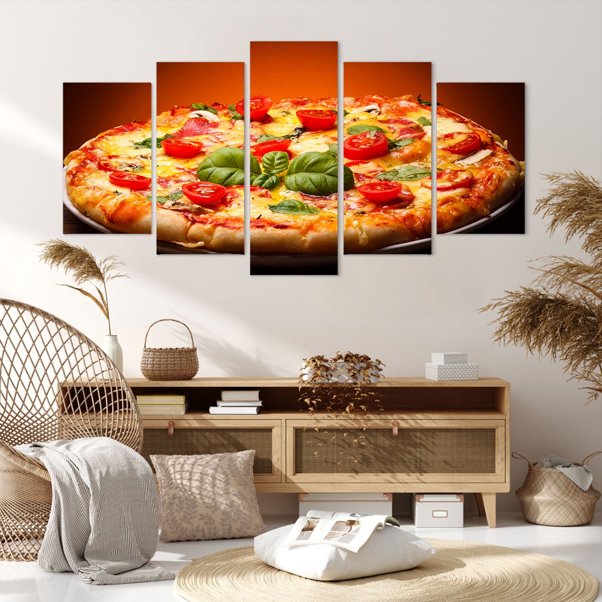 Obraz Na Płótnie - Pizza Posiłek - 160X85 Cm - Ea160X85-2717