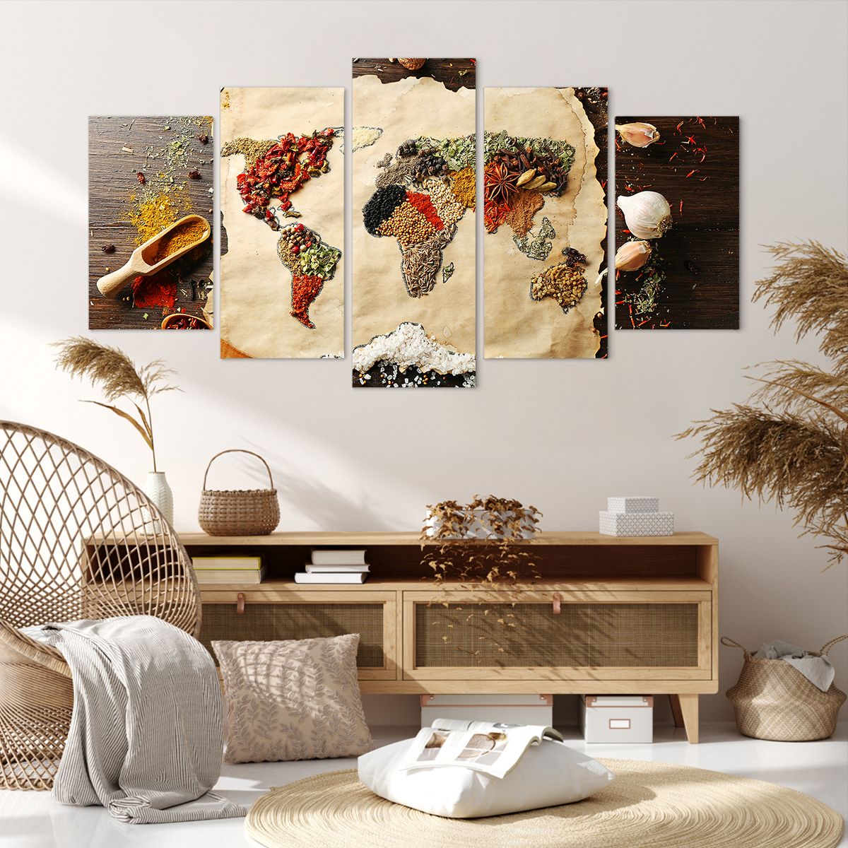 Obraz Na Płótnie - Mapa Przyprawy  - 160X85 Cm - Ea160X85-2832