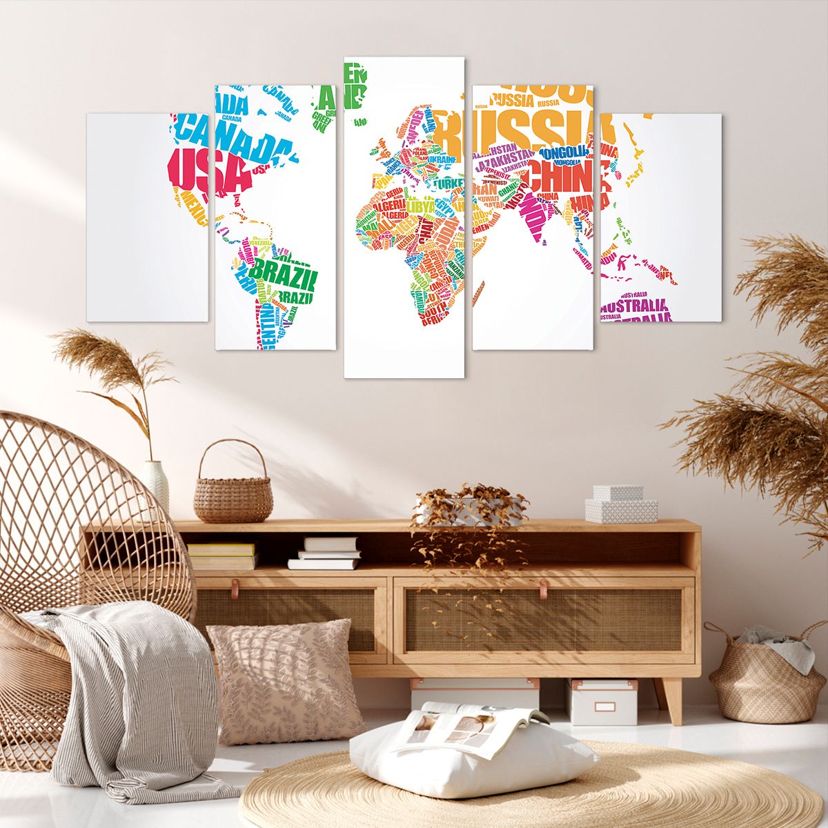 Obraz Na Płótnie - Mapa Kontynent - 160X85 Cm - Ea160X85-2860
