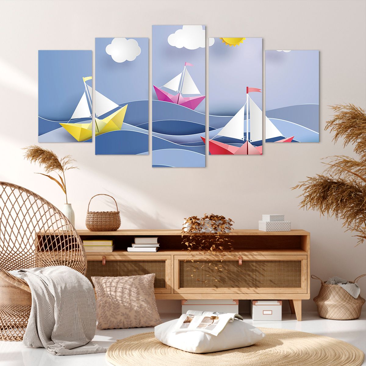 Obraz Na Płótnie - Statek Rysunek - 160X85 Cm - Ea160X85-2964