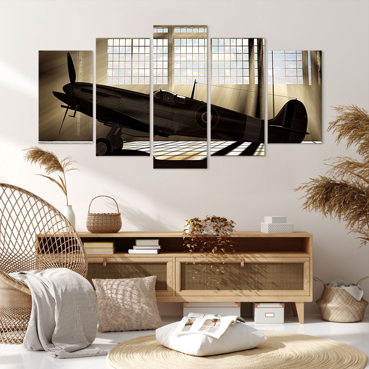 Obraz Na Płótnie - Samolot Hangar - 160X85 Cm - Ea160X85-2969