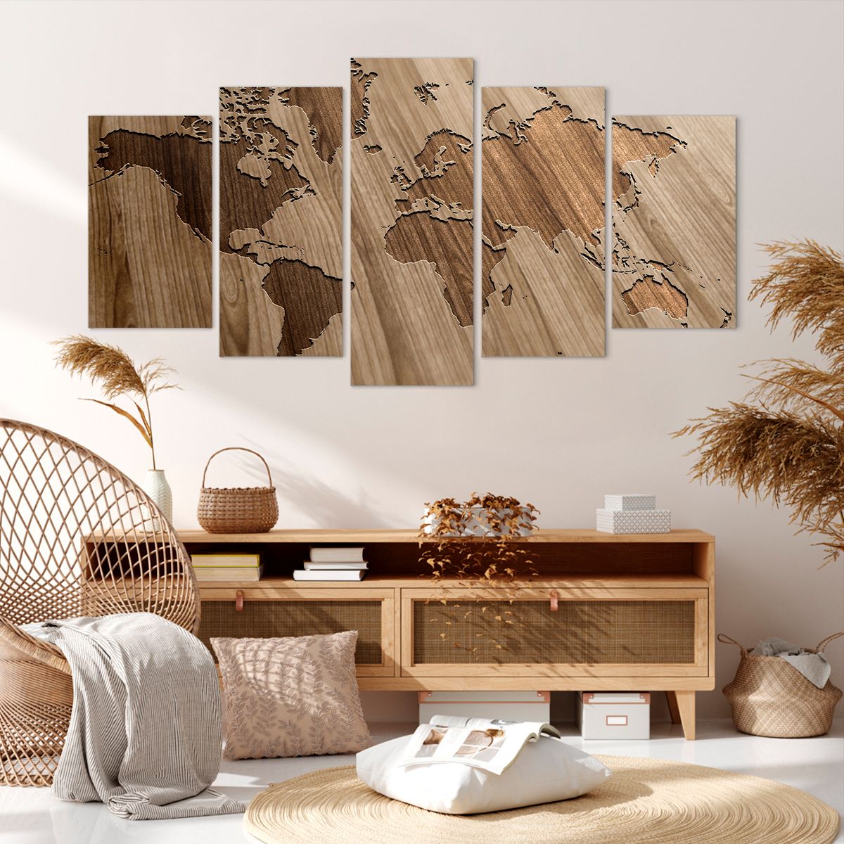 Obraz Na Płótnie - Mapa Kontynent - 160X85 Cm - Ea160X85-3042