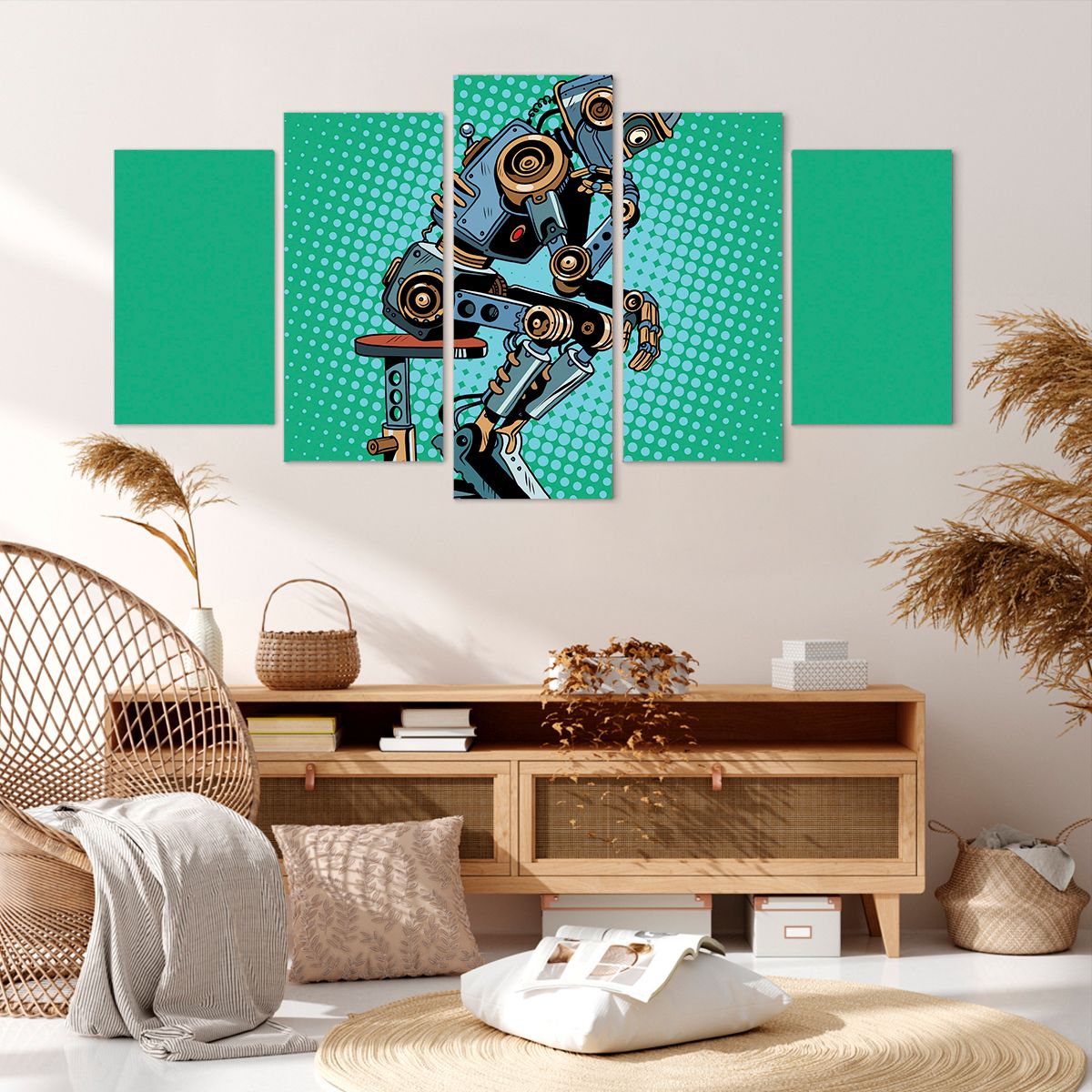 Obraz Na Płótnie - Robot Myślenie - 160X85 Cm - Ea160X85-3194