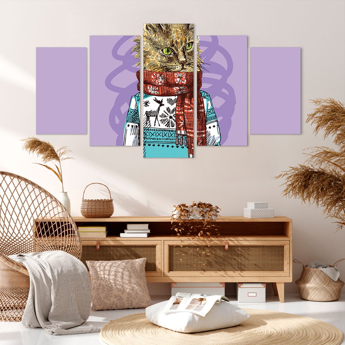 Obraz Na Płótnie - Kot Elegant - 160X85 Cm - Ea160X85-3201