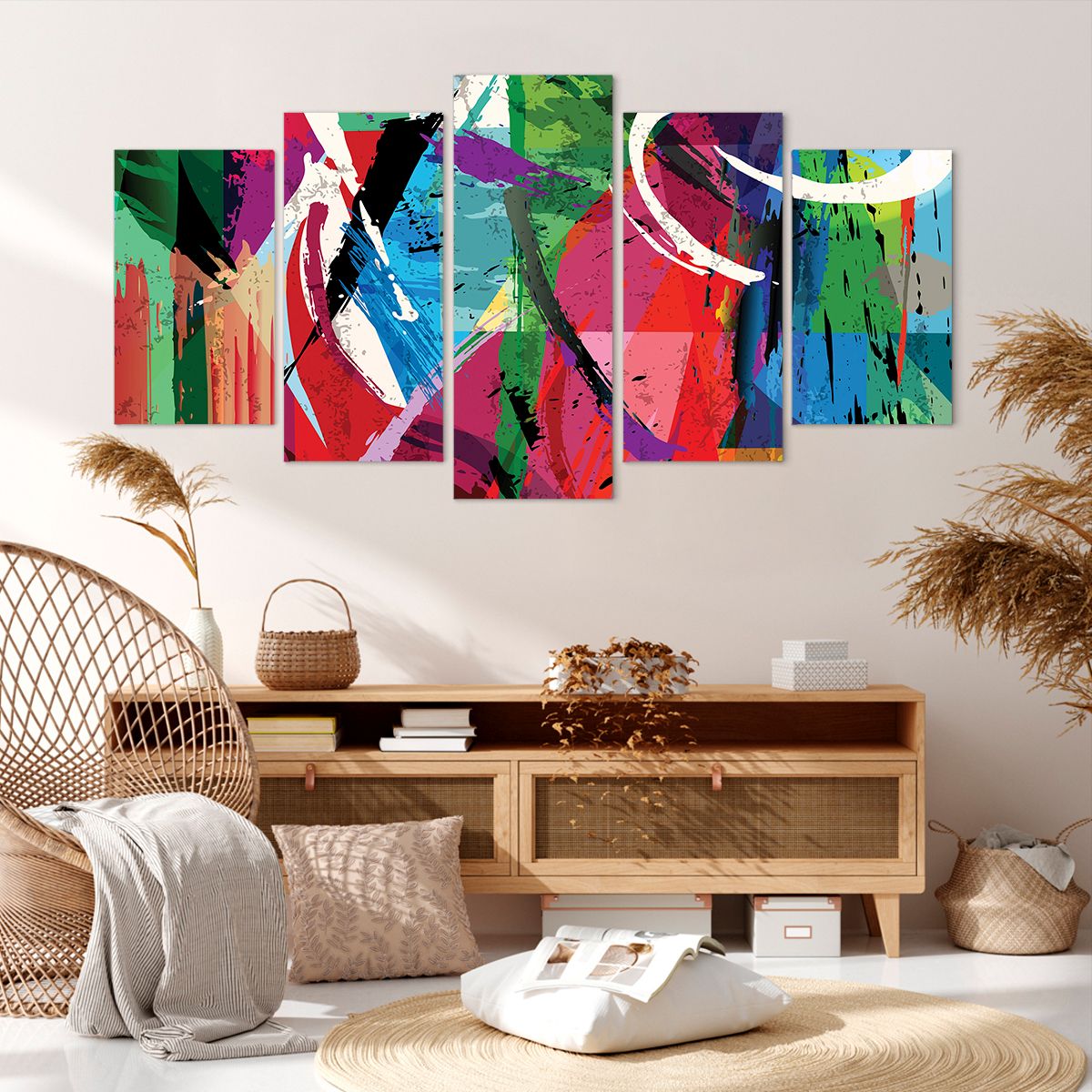Obraz Na Płótnie - Kompozycja Kolory - 160X85 Cm - Ea160X85-3635