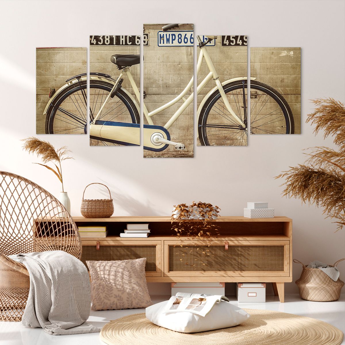 Obraz Na Płótnie - Rower Mur Tablica - 160X85 Cm - Ea160X85-3764