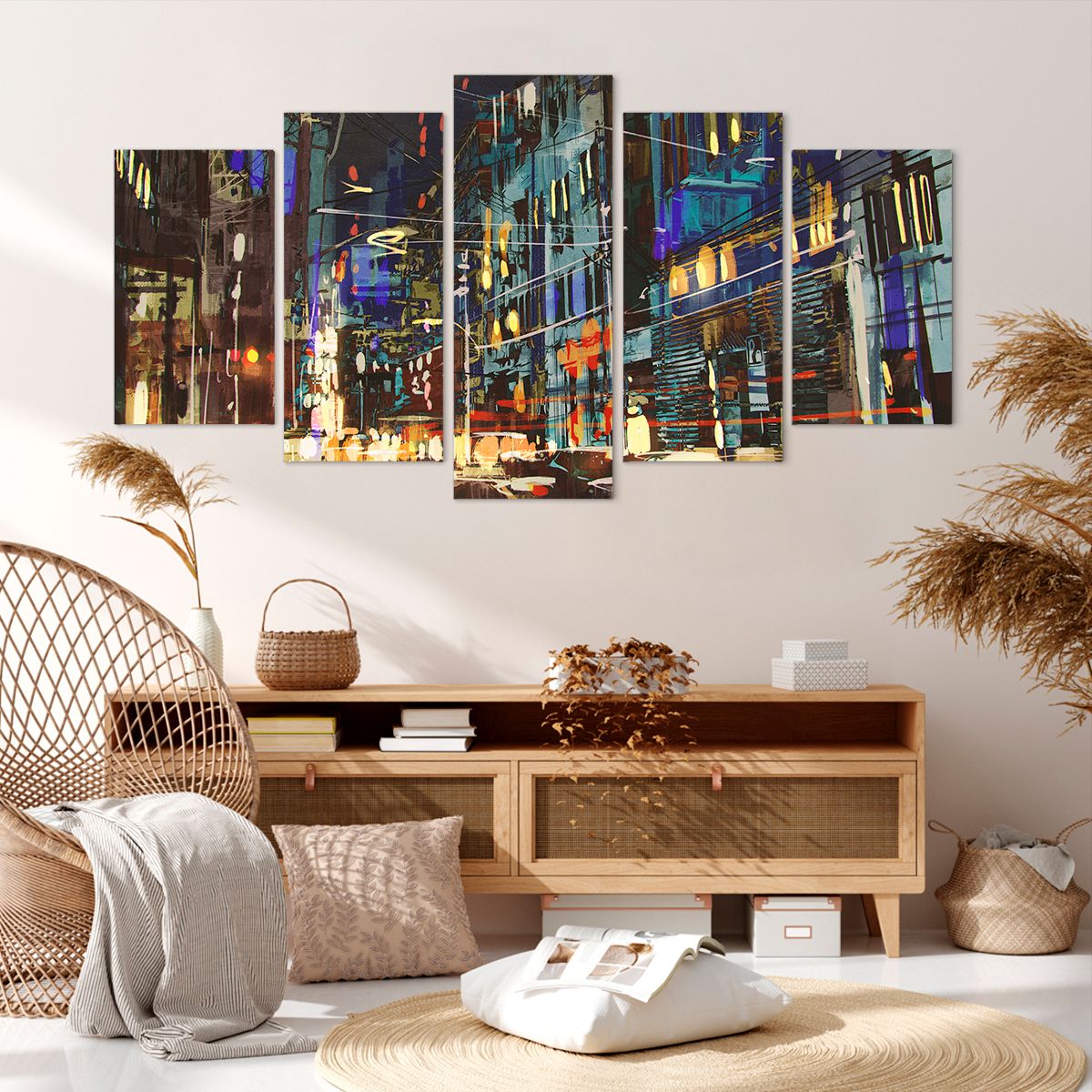 Obraz Na Płótnie - Miasto Centrum Auto - 160X85 Cm - Ea160X85-3787