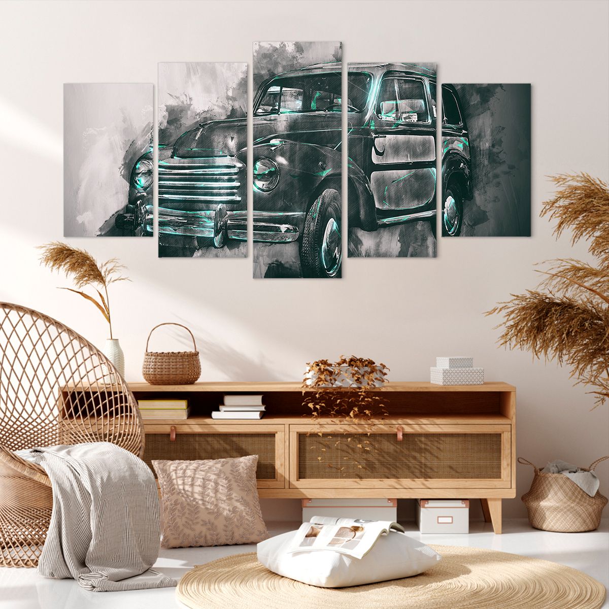 Obraz Na Płótnie - Samochód Retro  - 160X85 Cm - Ea160X85-3834