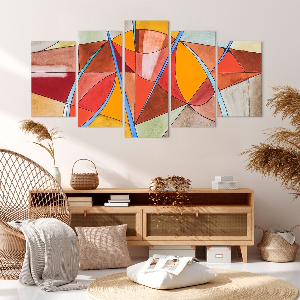 Obraz Na Płótnie - Kompozycja Figury - 160X85 Cm - Ea160X85-3960