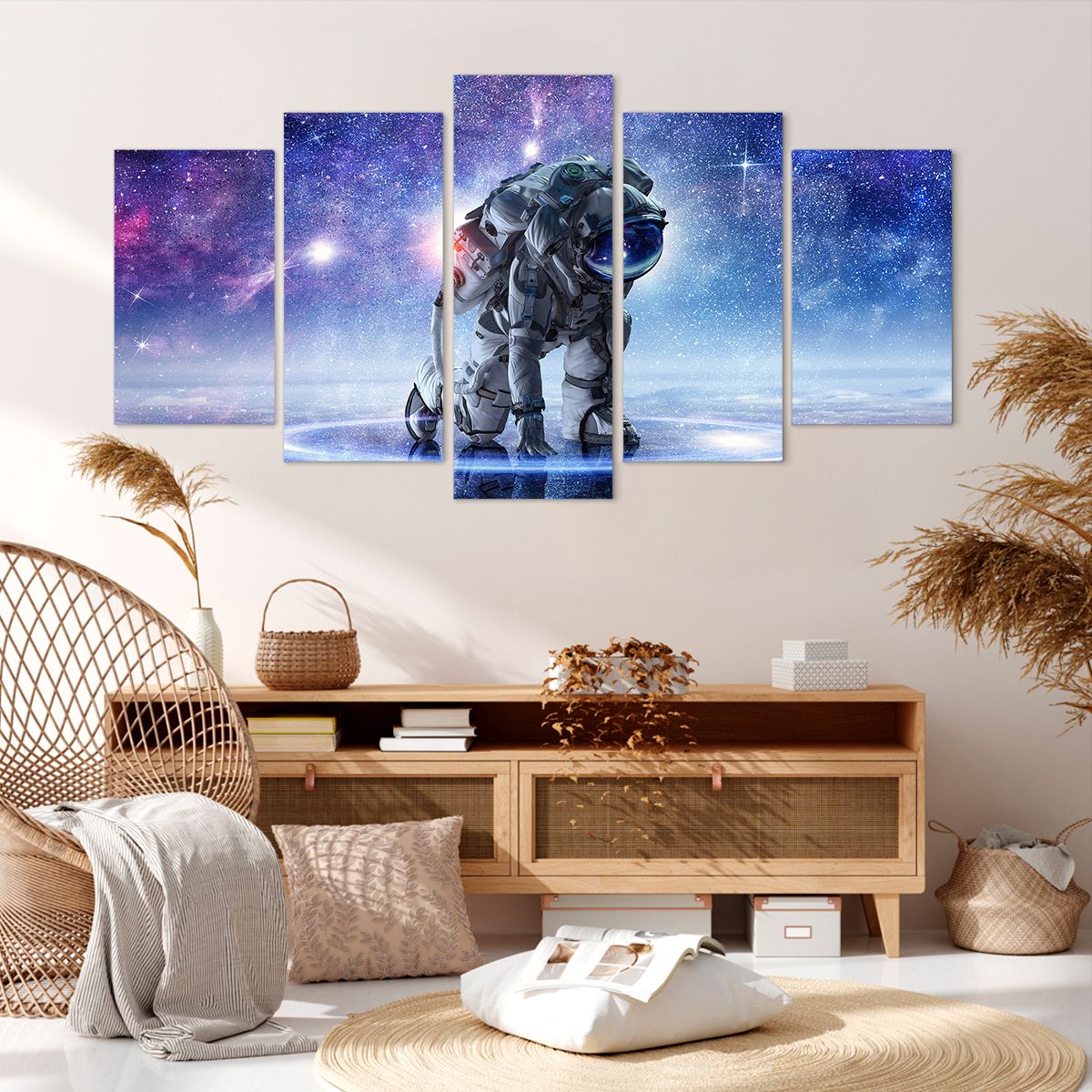 Obraz Na Płótnie - Kosmonauta Kosmos - 160X85 Cm - Ea160X85-3985