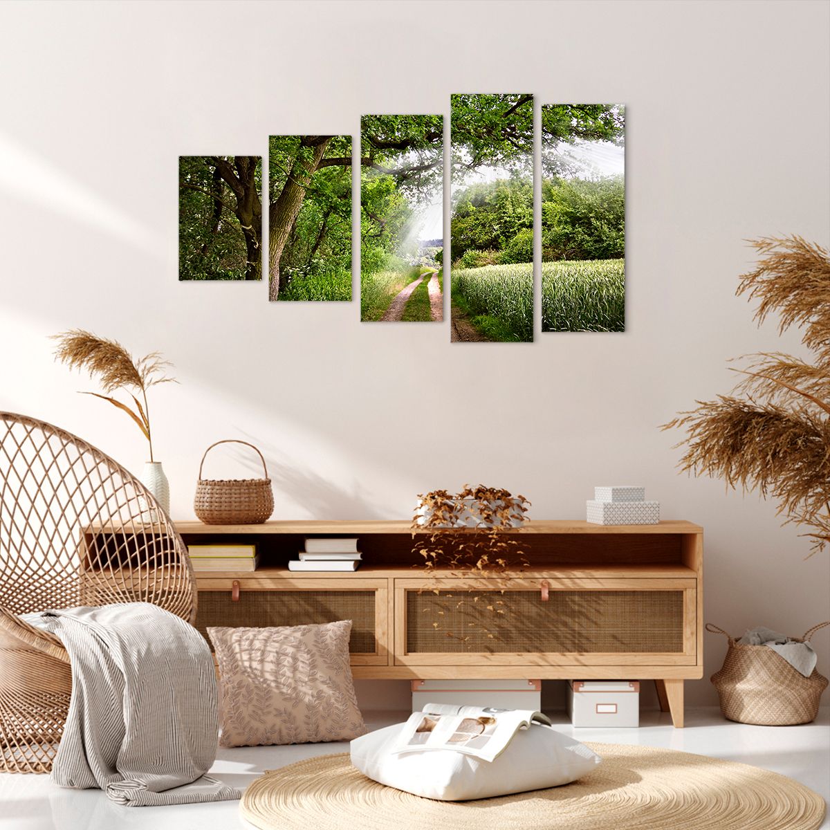 Obraz Na Płótnie - Las Pole Droga - 100X60 Cm - Eg100X60-2637