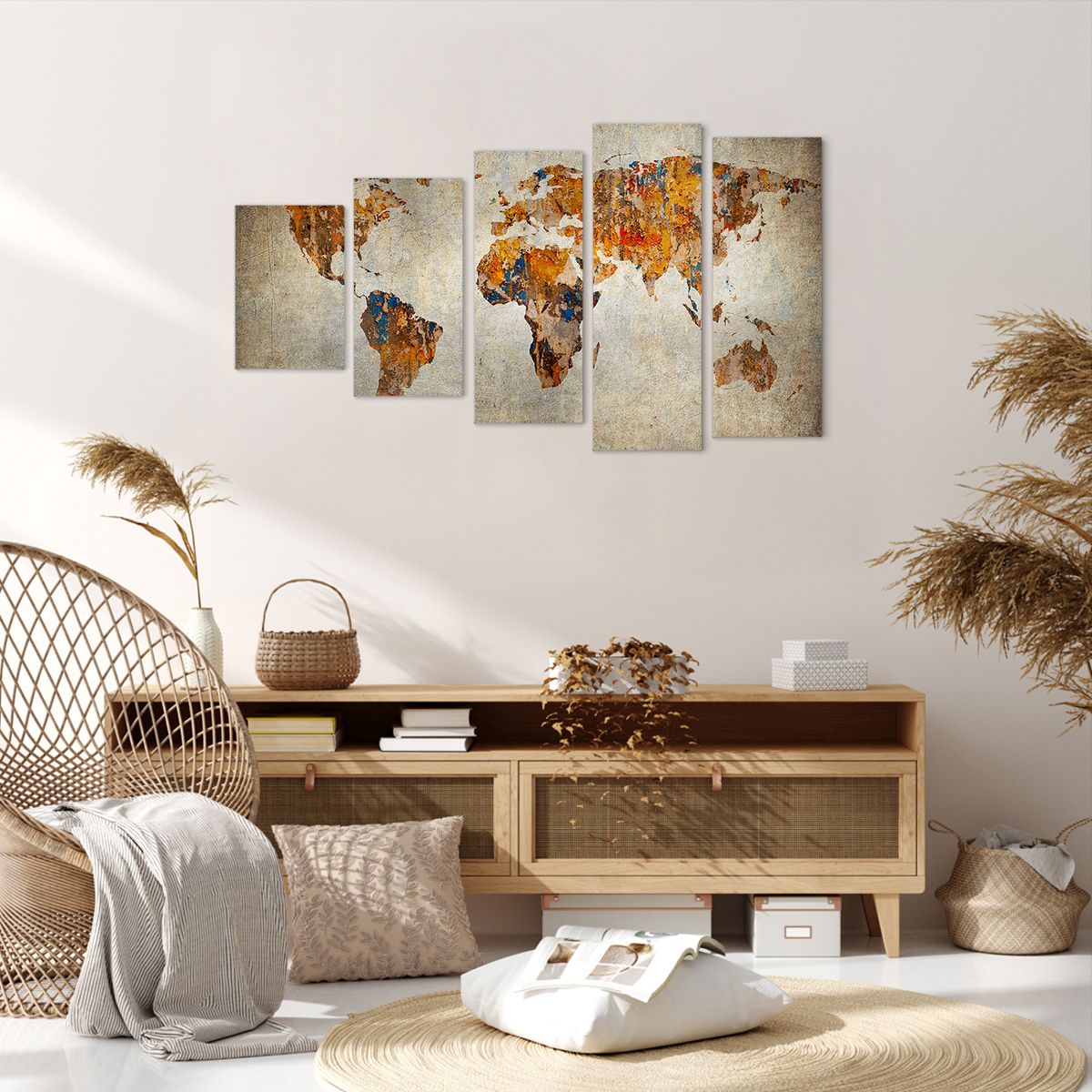 Obraz Na Płótnie - Mapa Kontynent - 100X60 Cm - Eg100X60-2783