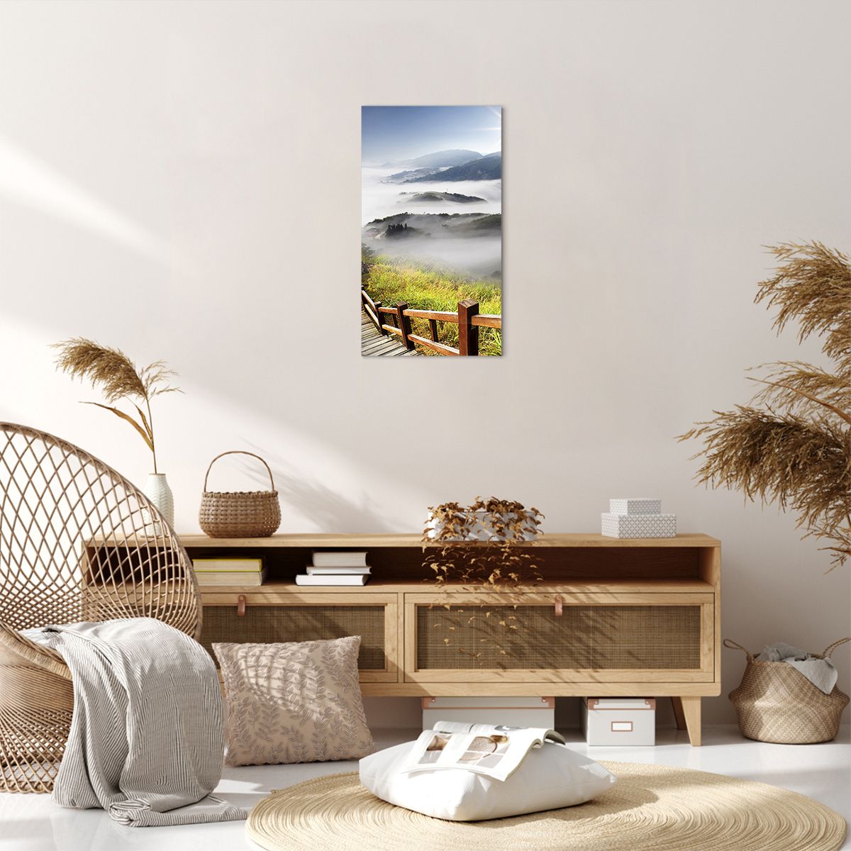 Obraz Na Płótnie - Góry Droga Mgła - 45X80 Cm - Pa45X80-2444