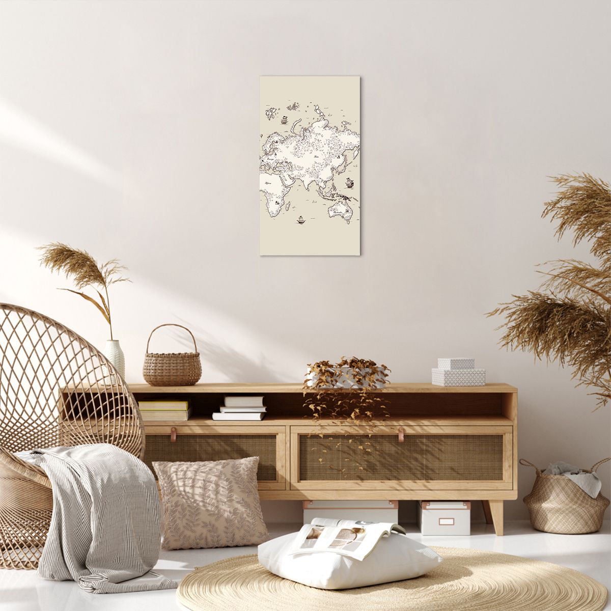 Obraz Na Płótnie - Mapa Kontynent - 45X80 Cm - Pa45X80-2910